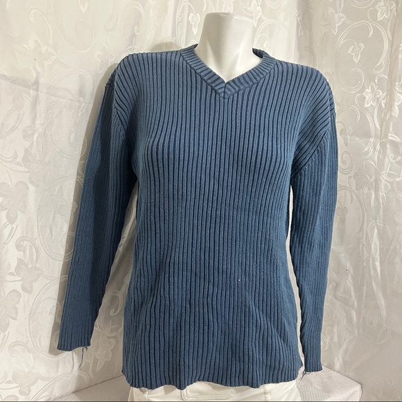 REQUEST Cerulean Knot Ribbed Stretch Sweater - Picture 3 of 9